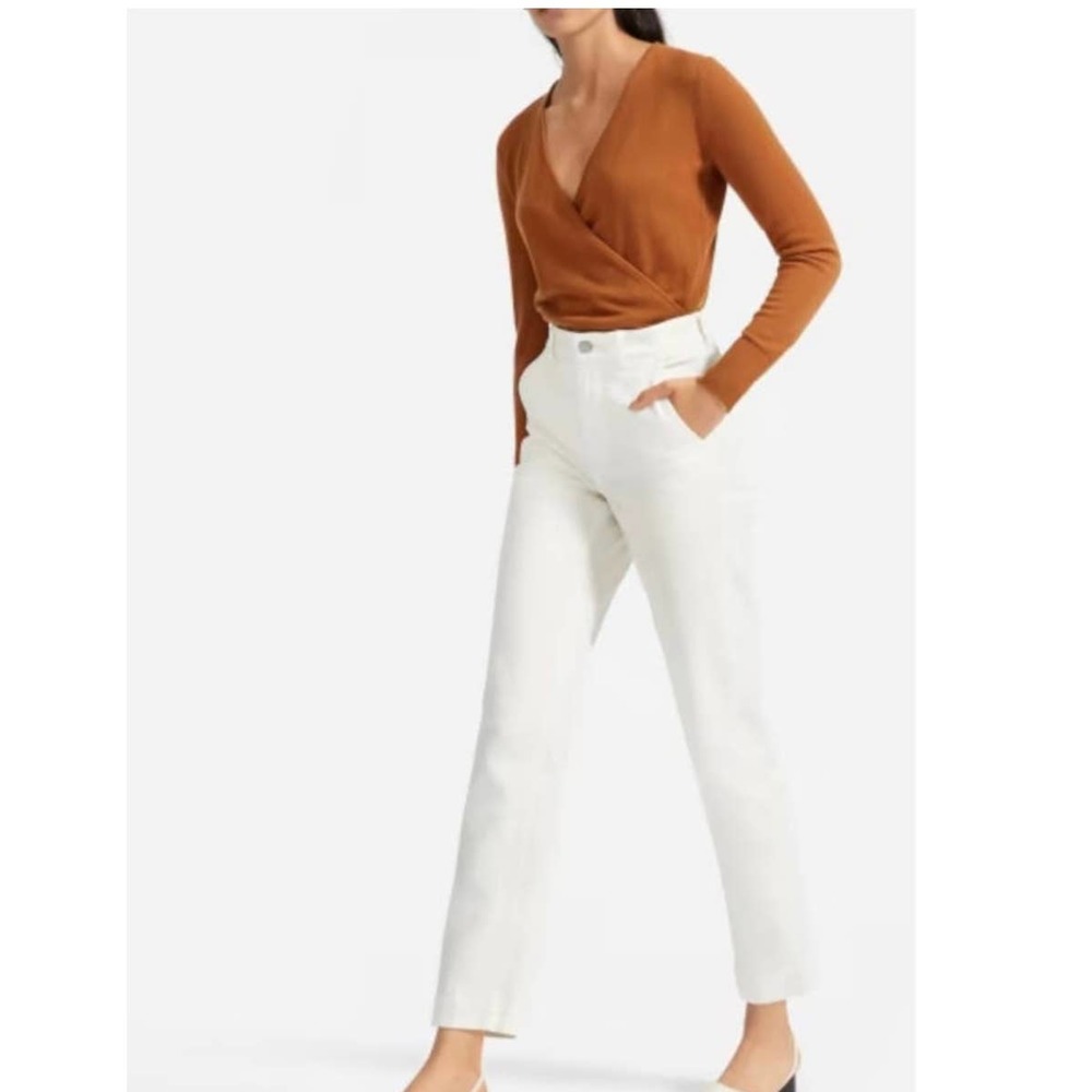 Everlane The Cashmere Wrap Pullover Pumpkin Acorn Orange Sweater Size Small - Picture 2 of 10